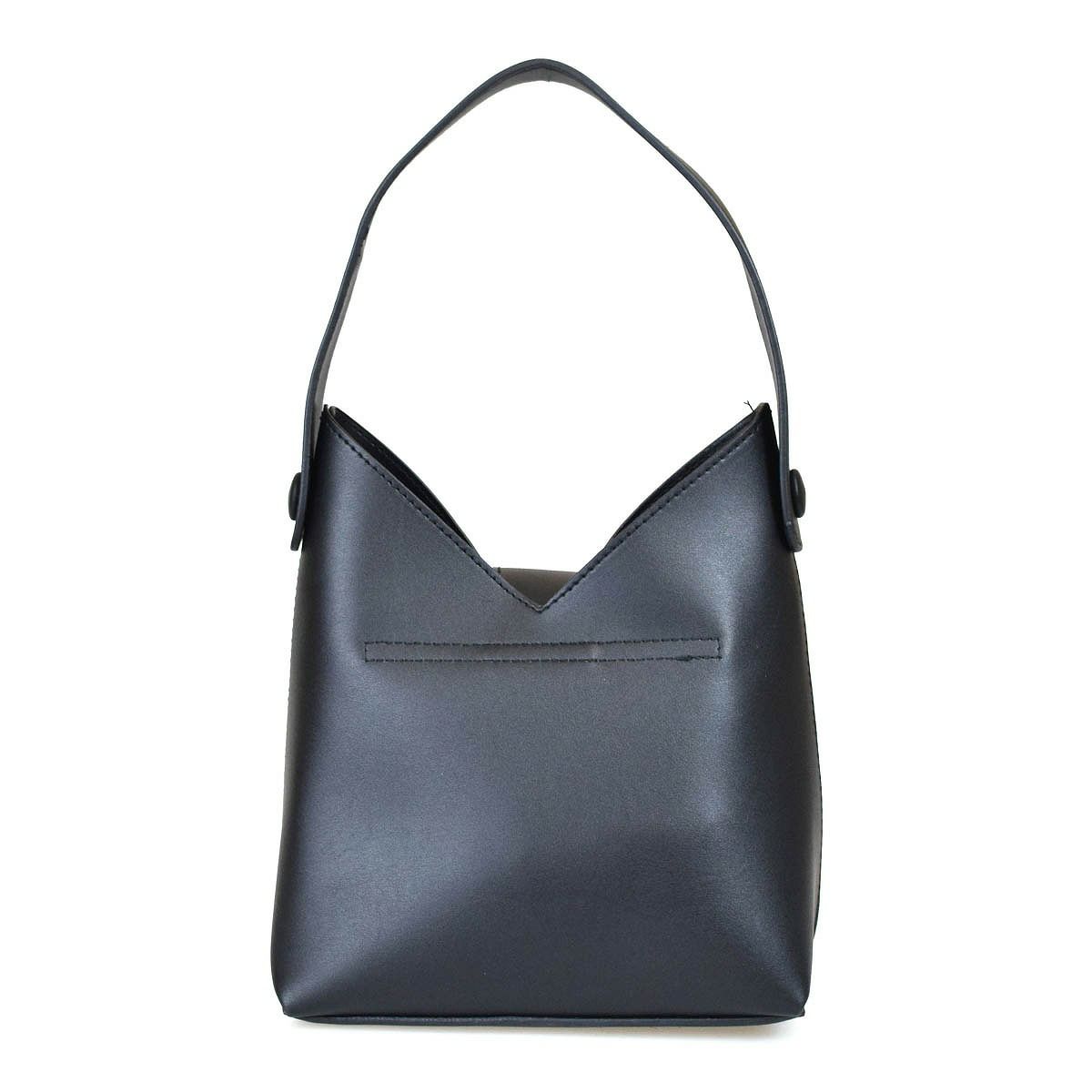 Vカットデザインワンハンドルミニバッグ