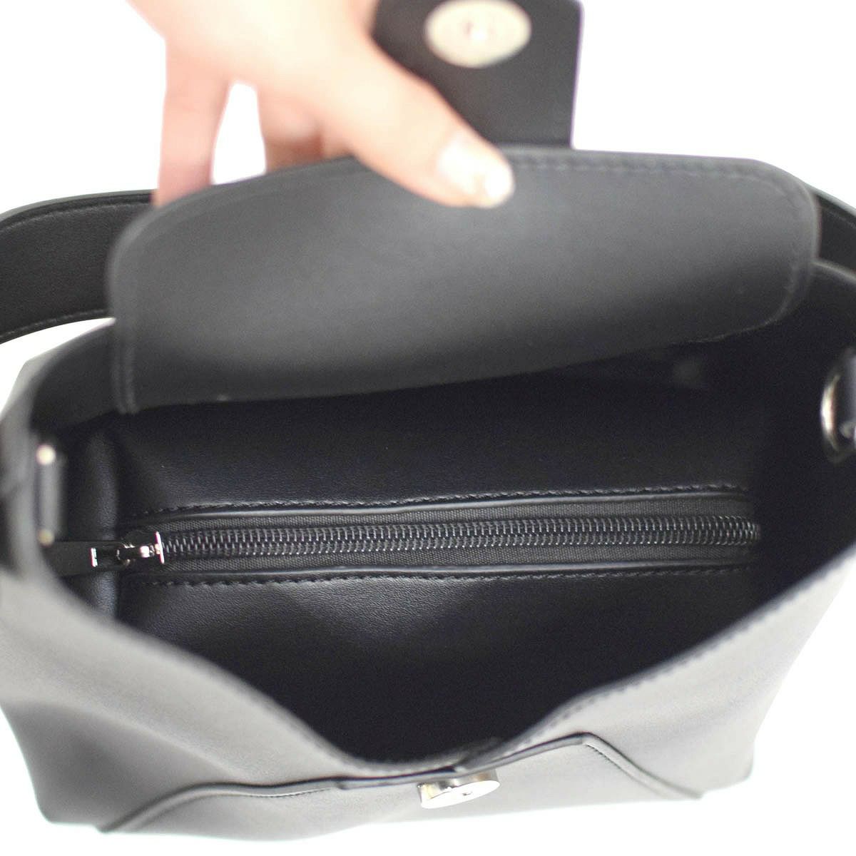 Vカットデザインワンハンドルミニバッグ