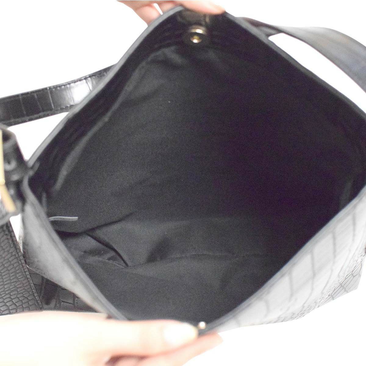 クロコダイル調スクエアワンショルダーバッグ