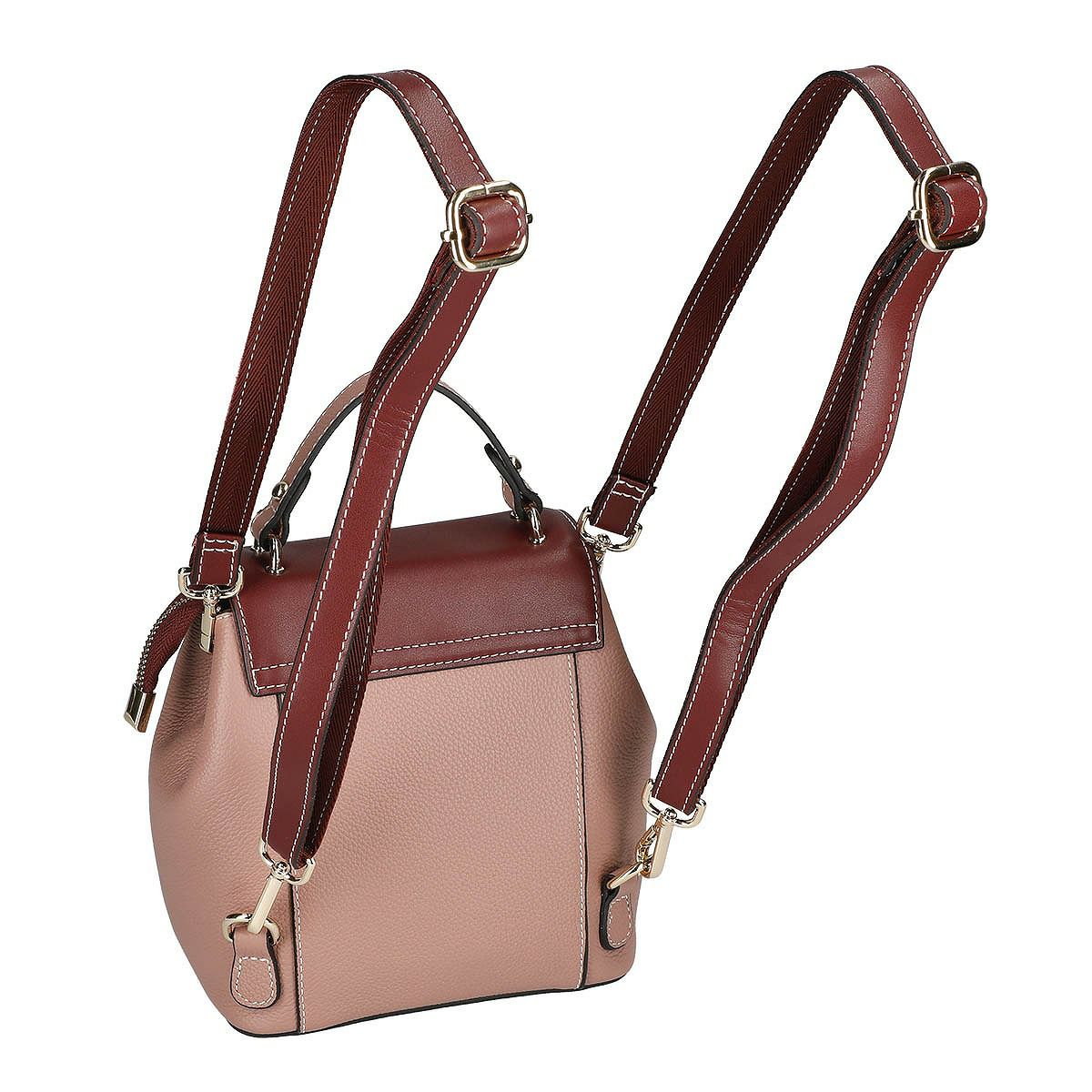 3wayバイカラーレザーハンドバッグ