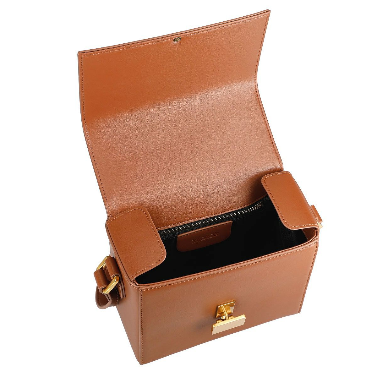 スクエア型レザーショルダーバッグ