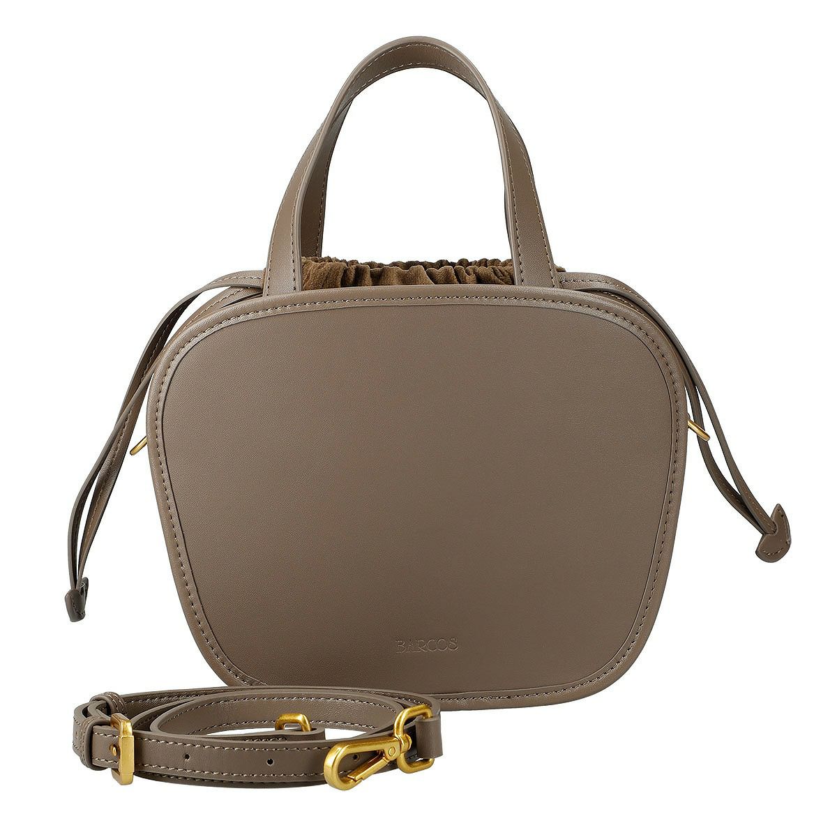 2wayレザー異素材ハンドバッグ