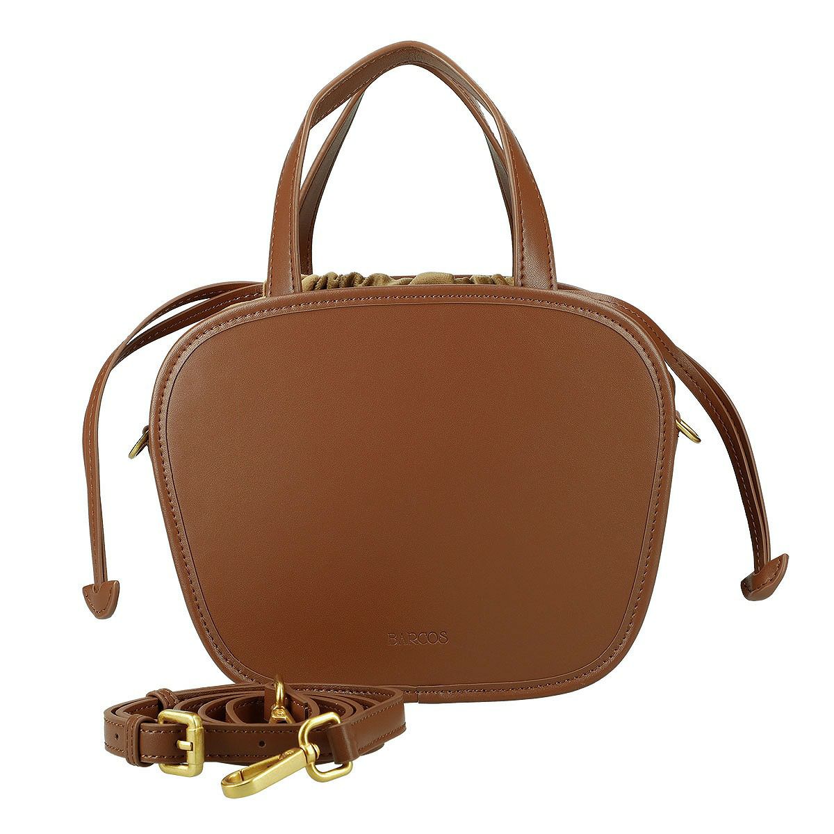 2wayレザー異素材ハンドバッグ