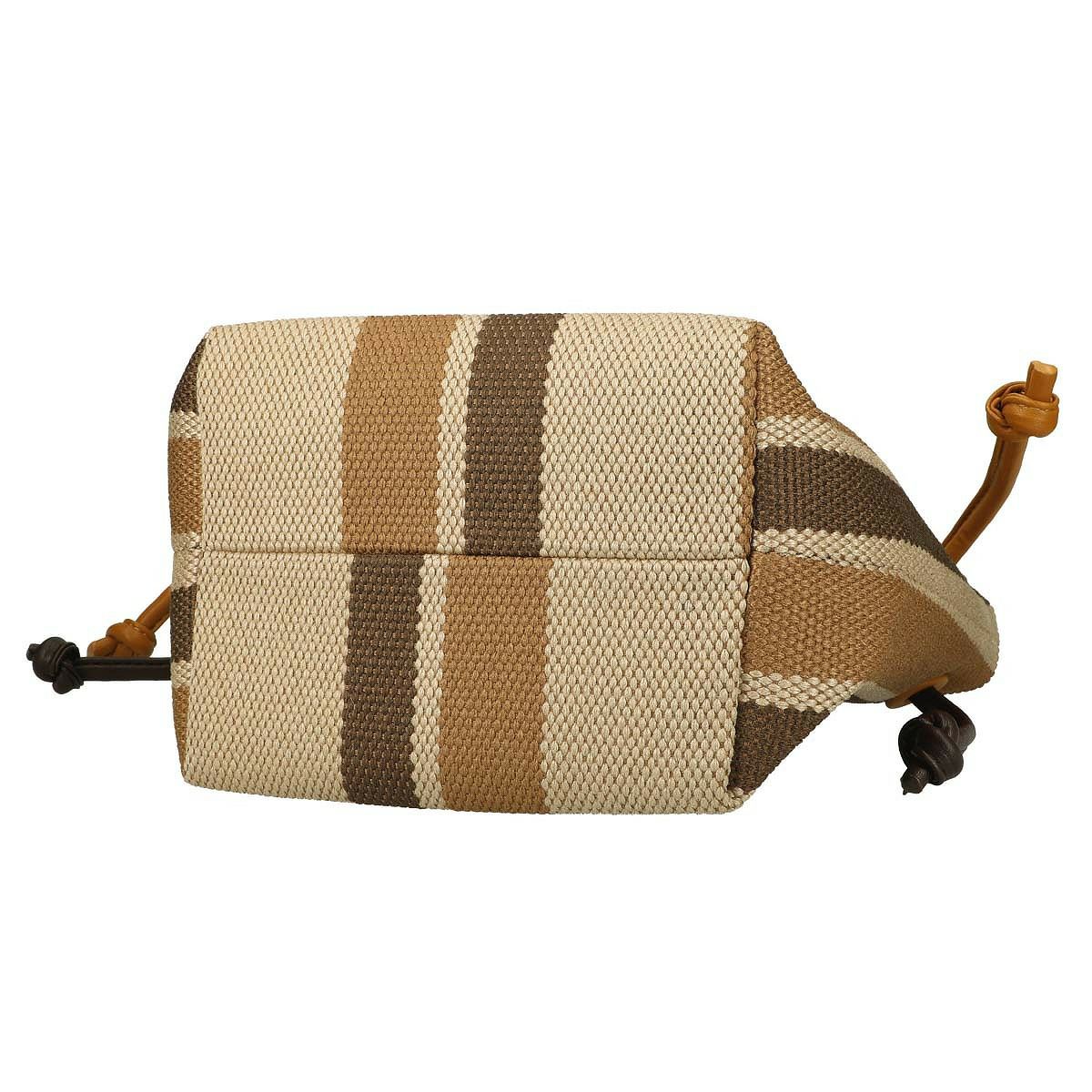 ポリエステルストライプ柄バケツ型トートバッグ