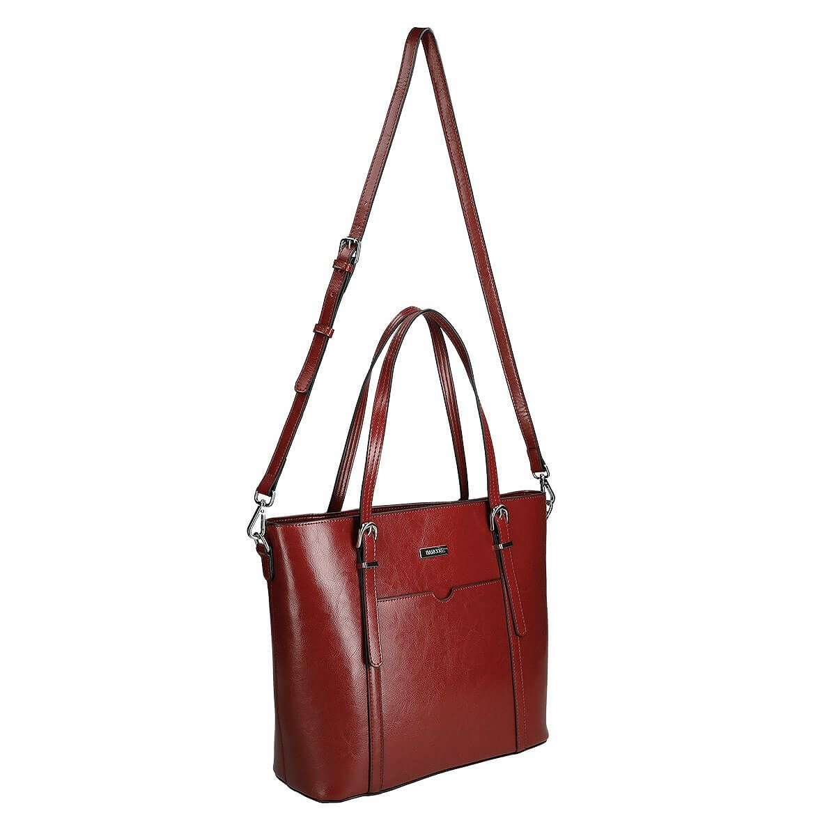 2wayレザーメタルログ付きトートバッグ