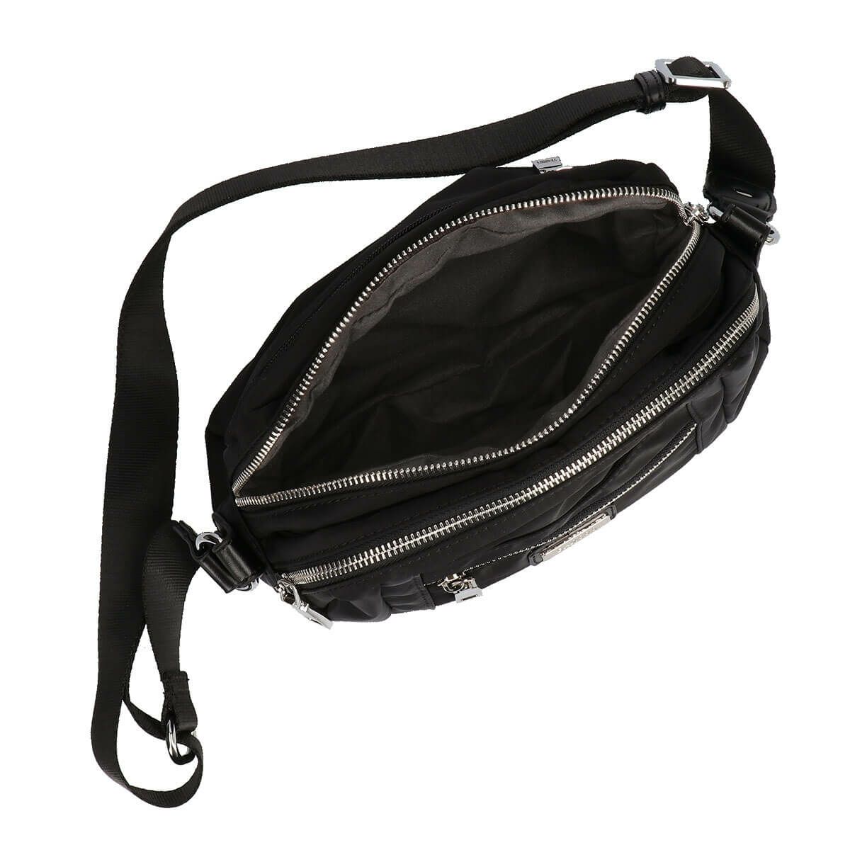 フロントメタルロゴ付きナイロンポシェット