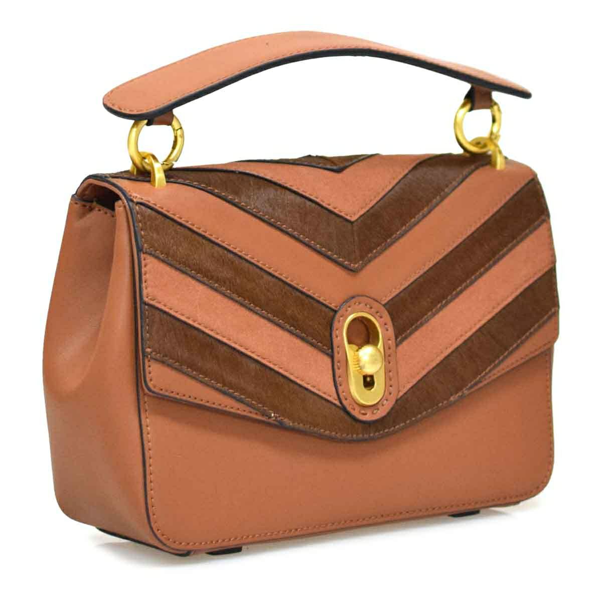 異素材コンビ2wayハンドバッグ