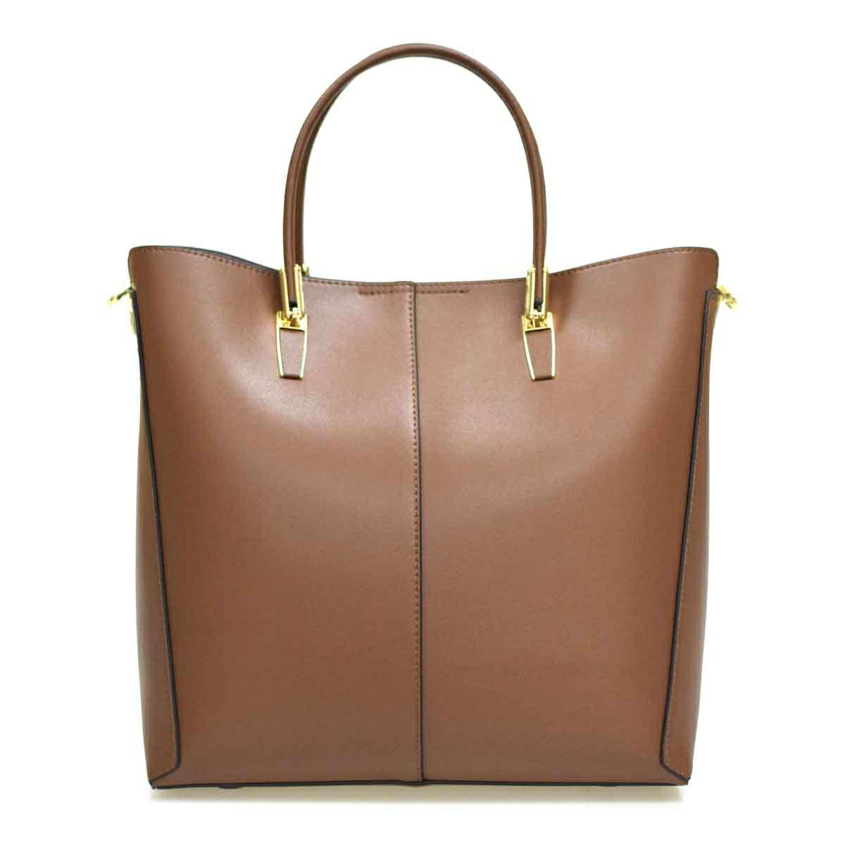 レザー 内側配色サイド切替デザイン2wayトートバッグ