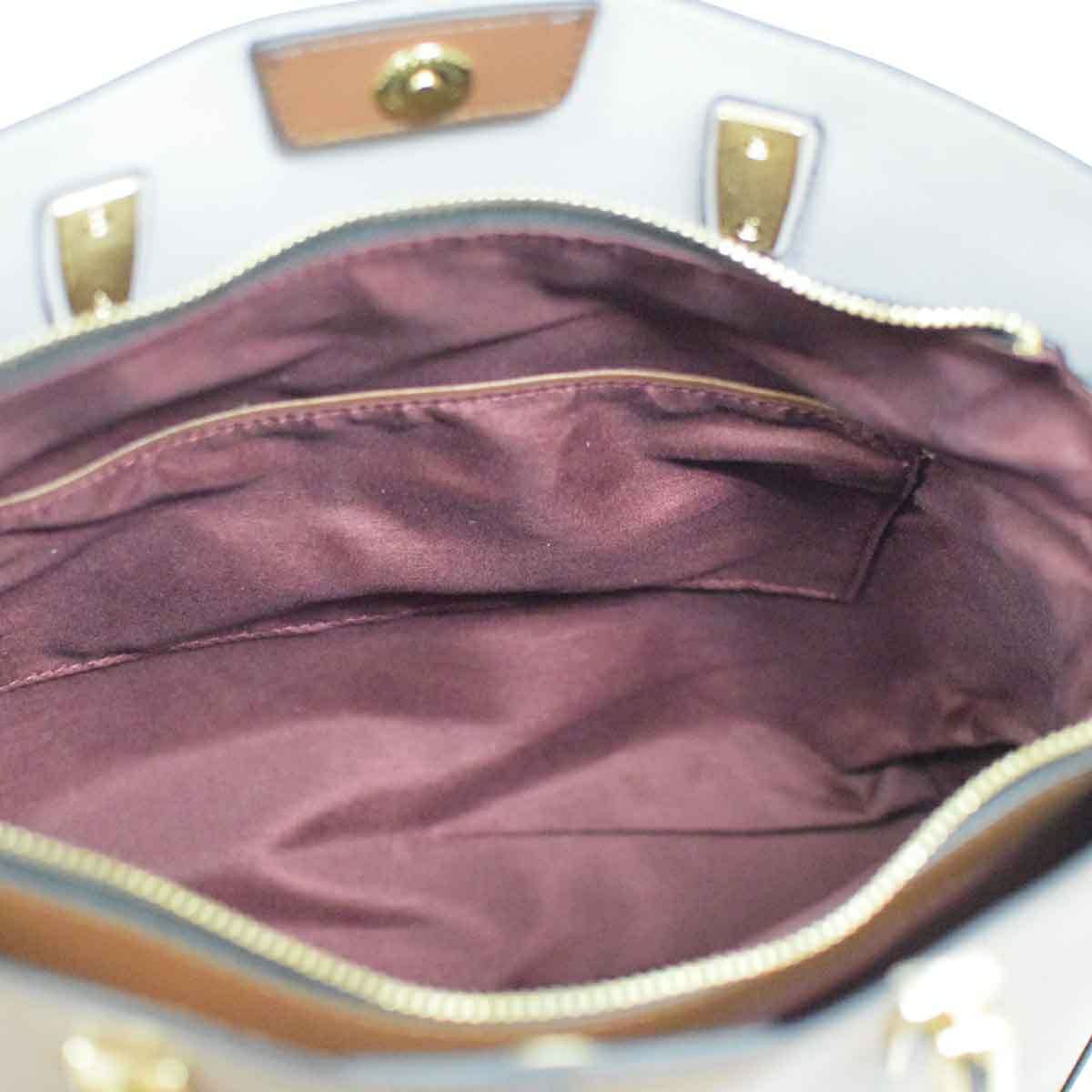 レザー 内側配色サイド切替デザイン2wayトートバッグ