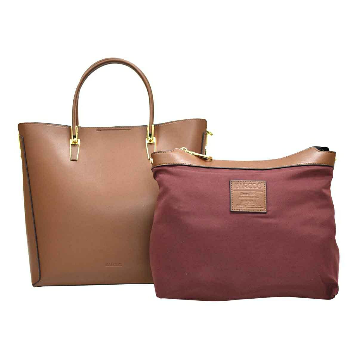 レザー 内側配色サイド切替デザイン2wayトートバッグ