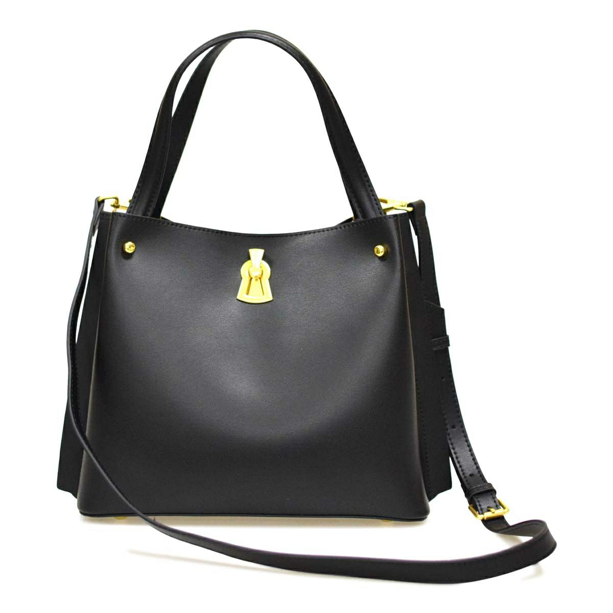 鍵穴デザインレザーハンドバッグ