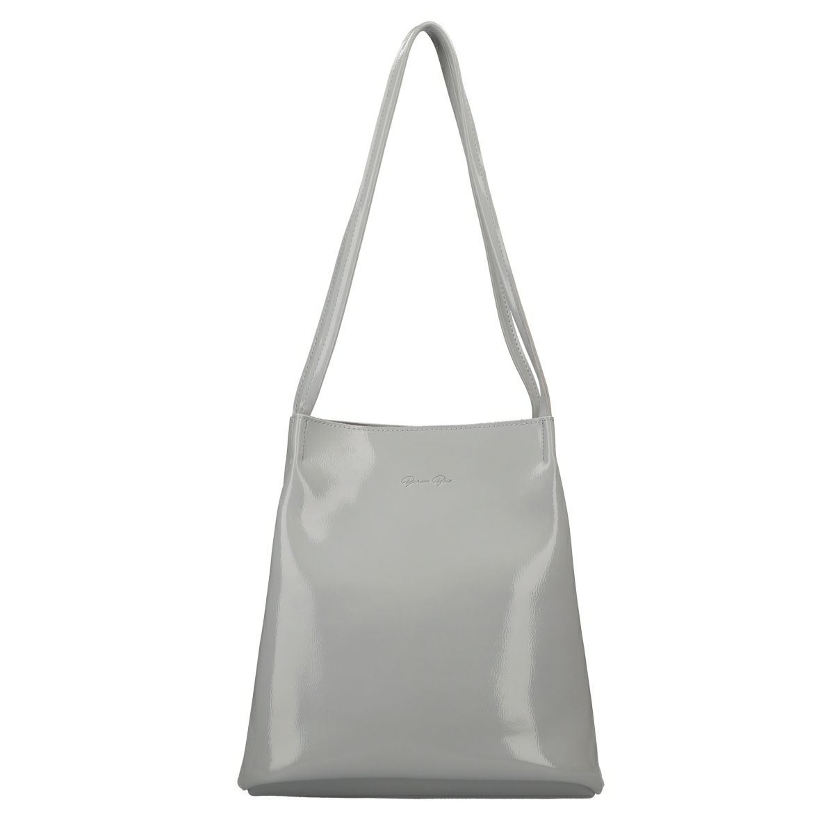 PUエナメルポーチ付きトートバッグ