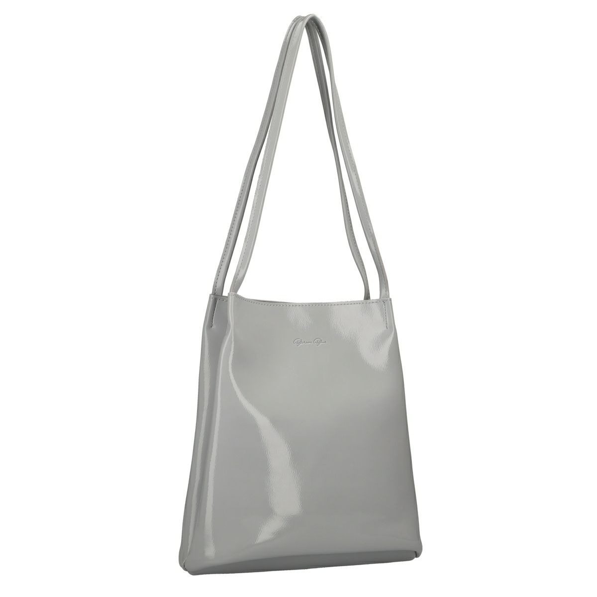 PUエナメルポーチ付きトートバッグ