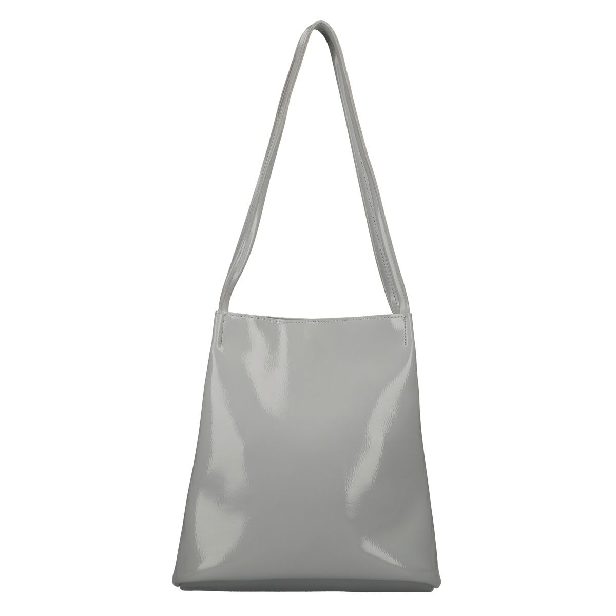 PUエナメルポーチ付きトートバッグ