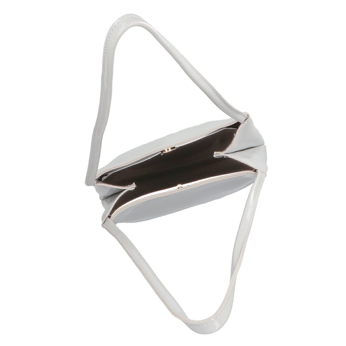 PUエナメルポーチ付きトートバッグ