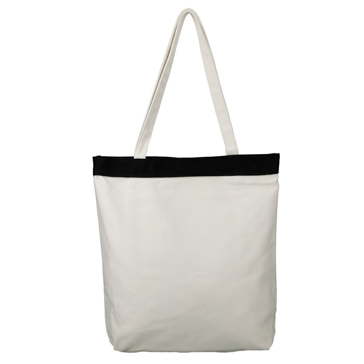 ファスナー付き配色キャンバストートバッグ