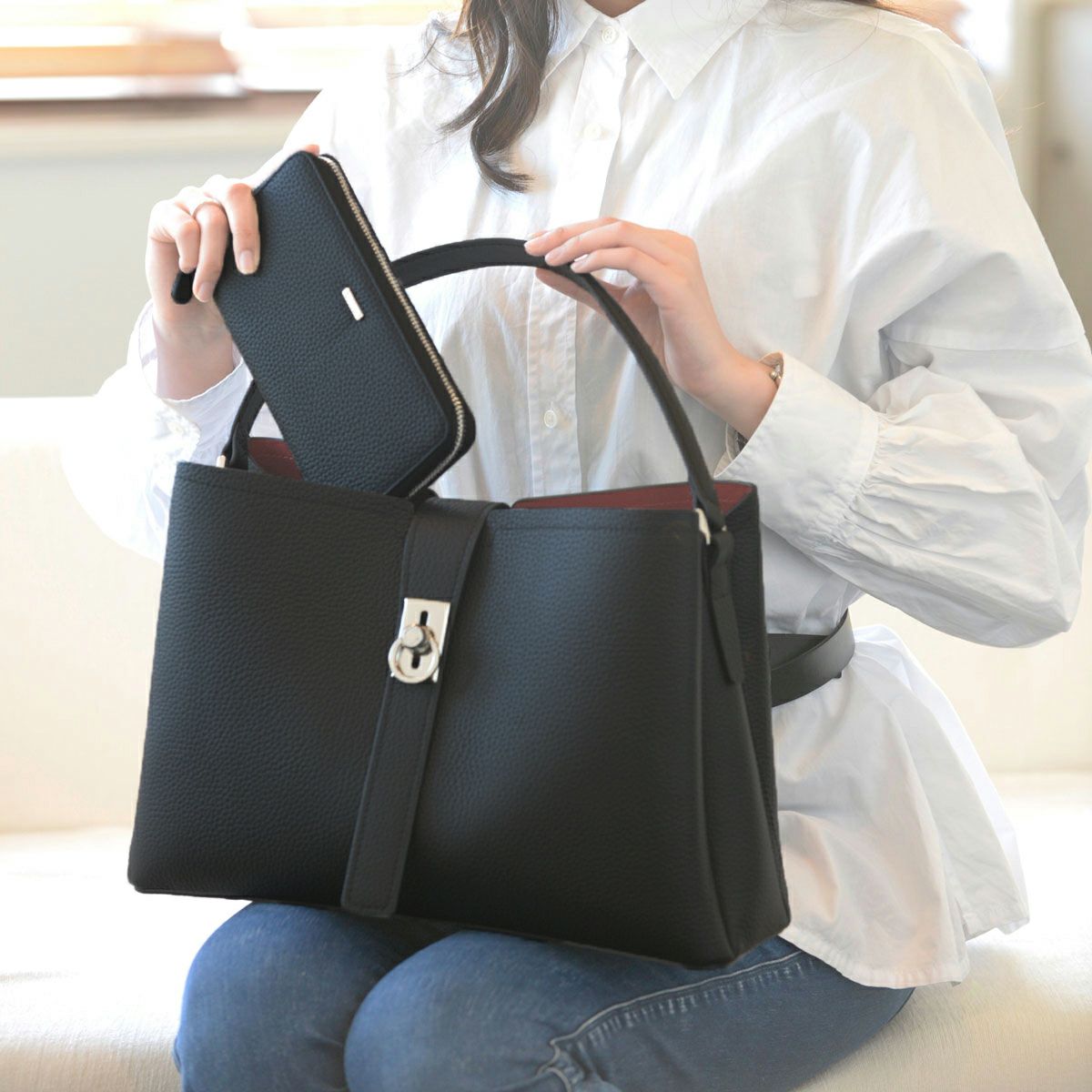 シュリンクレザー2wayショルダーバッグ セリーナ