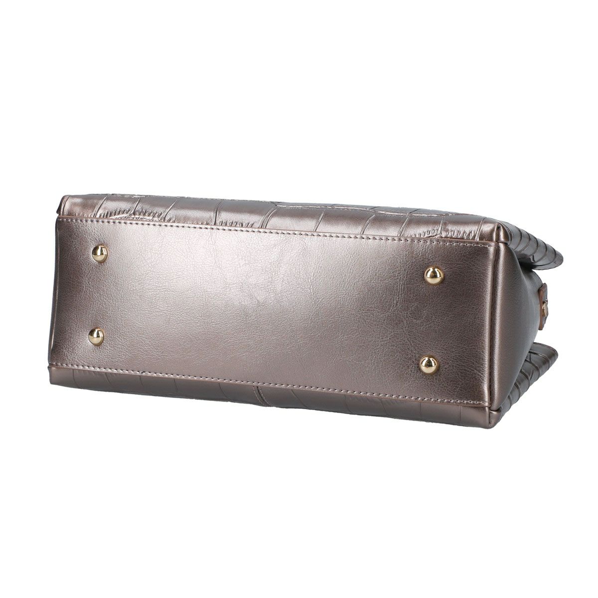 クロコダイル調型押レザー2wayミニハンドバッグ