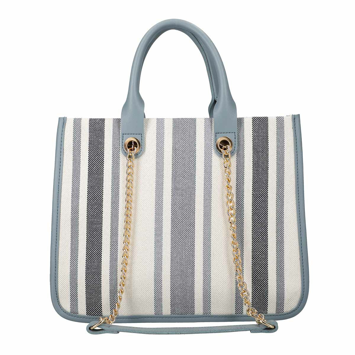 チェーンショルダー紐付き異素材組み合わせトートバッグ