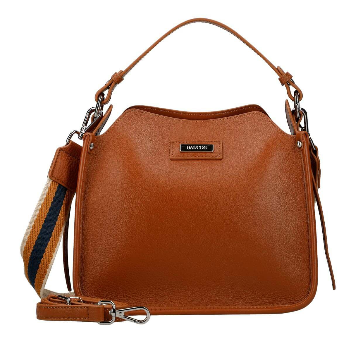 牛革3wayメタルロゴ付き1本手ハンドバッグ