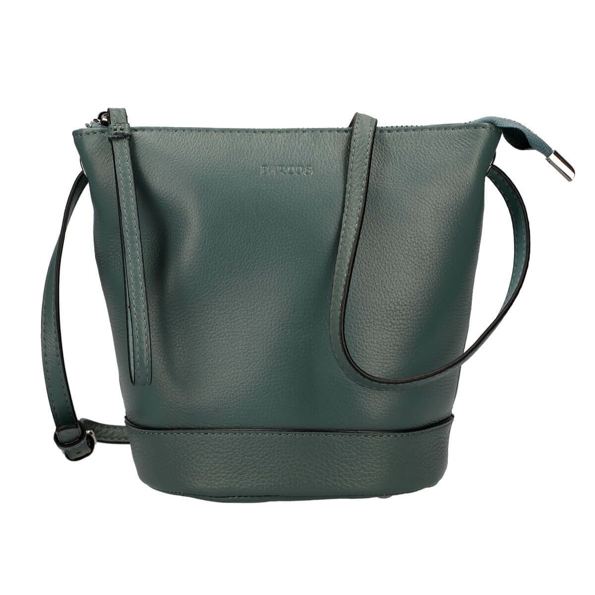 牛革シュリンクレザー切り替えショルダーバッグ