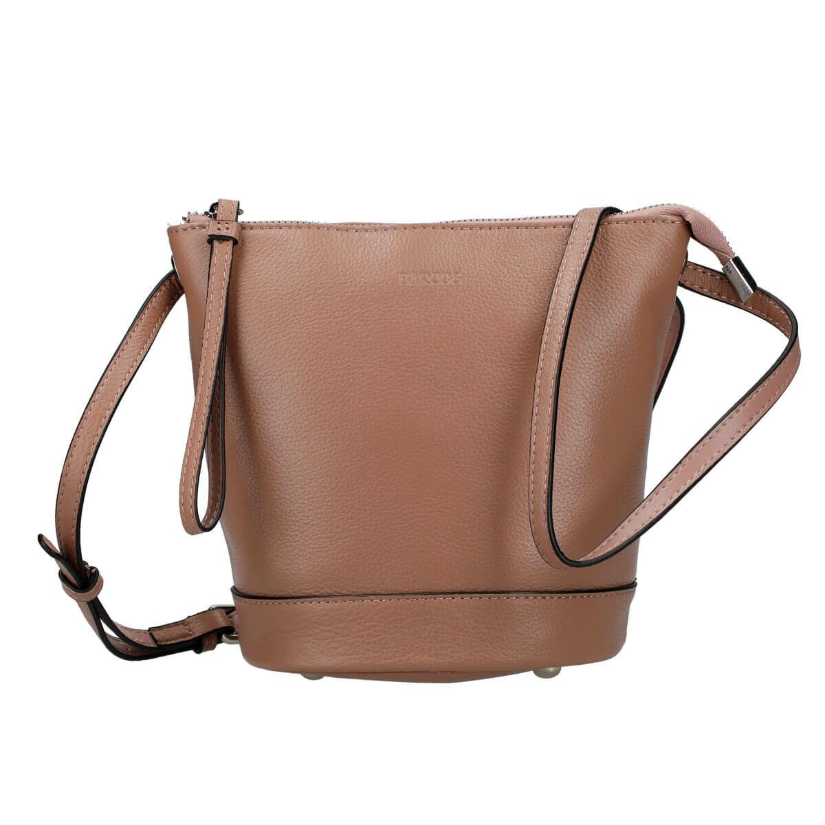 牛革シュリンクレザー切り替えショルダーバッグ