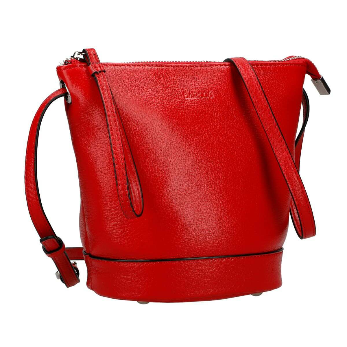 牛革シュリンクレザー切り替えショルダーバッグ