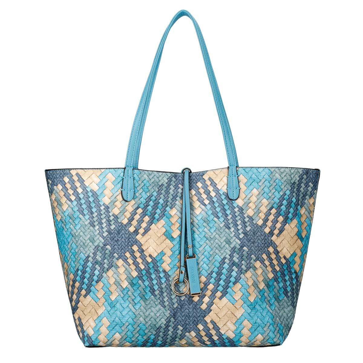 編み込み風プリントトートバック