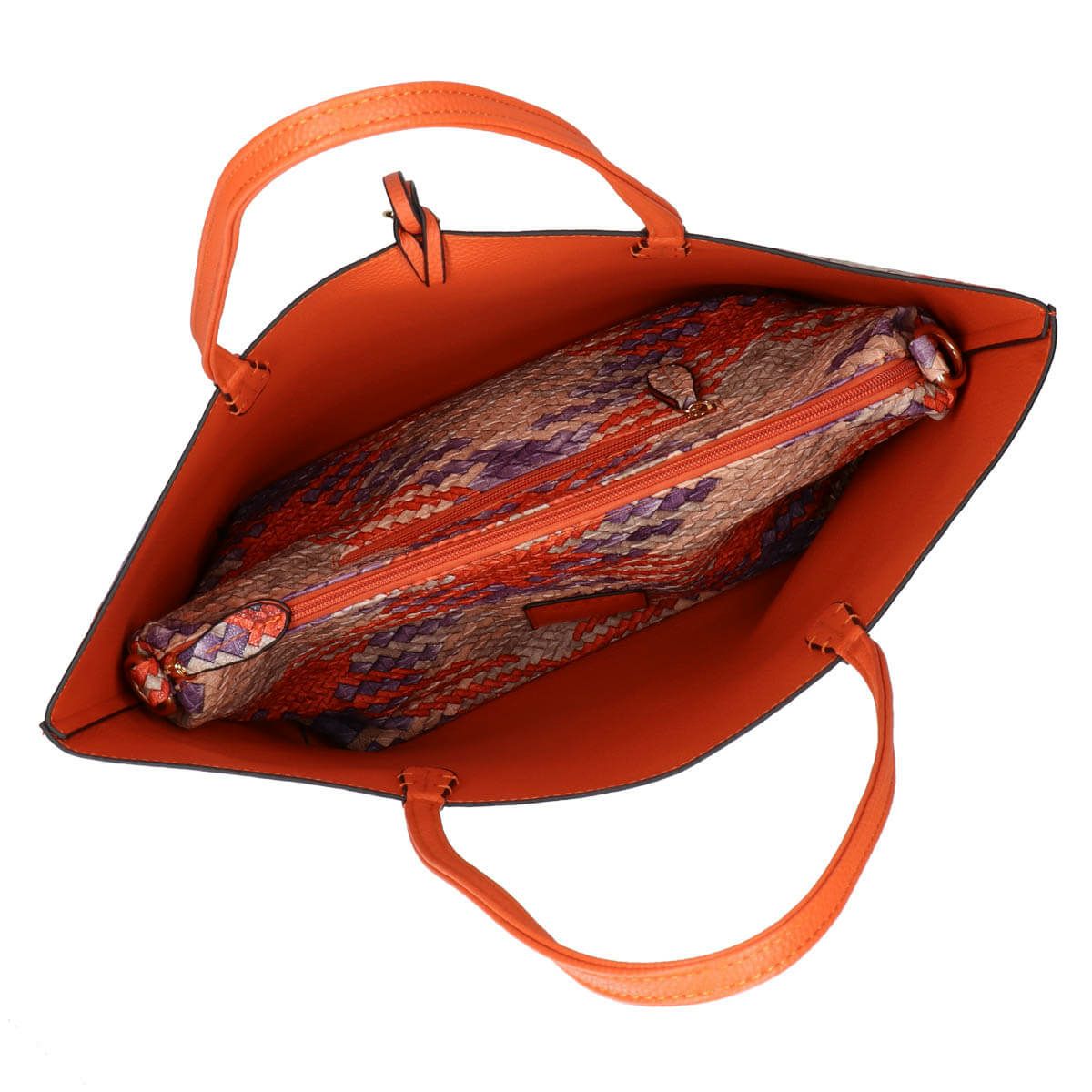 編み込み風プリントトートバック