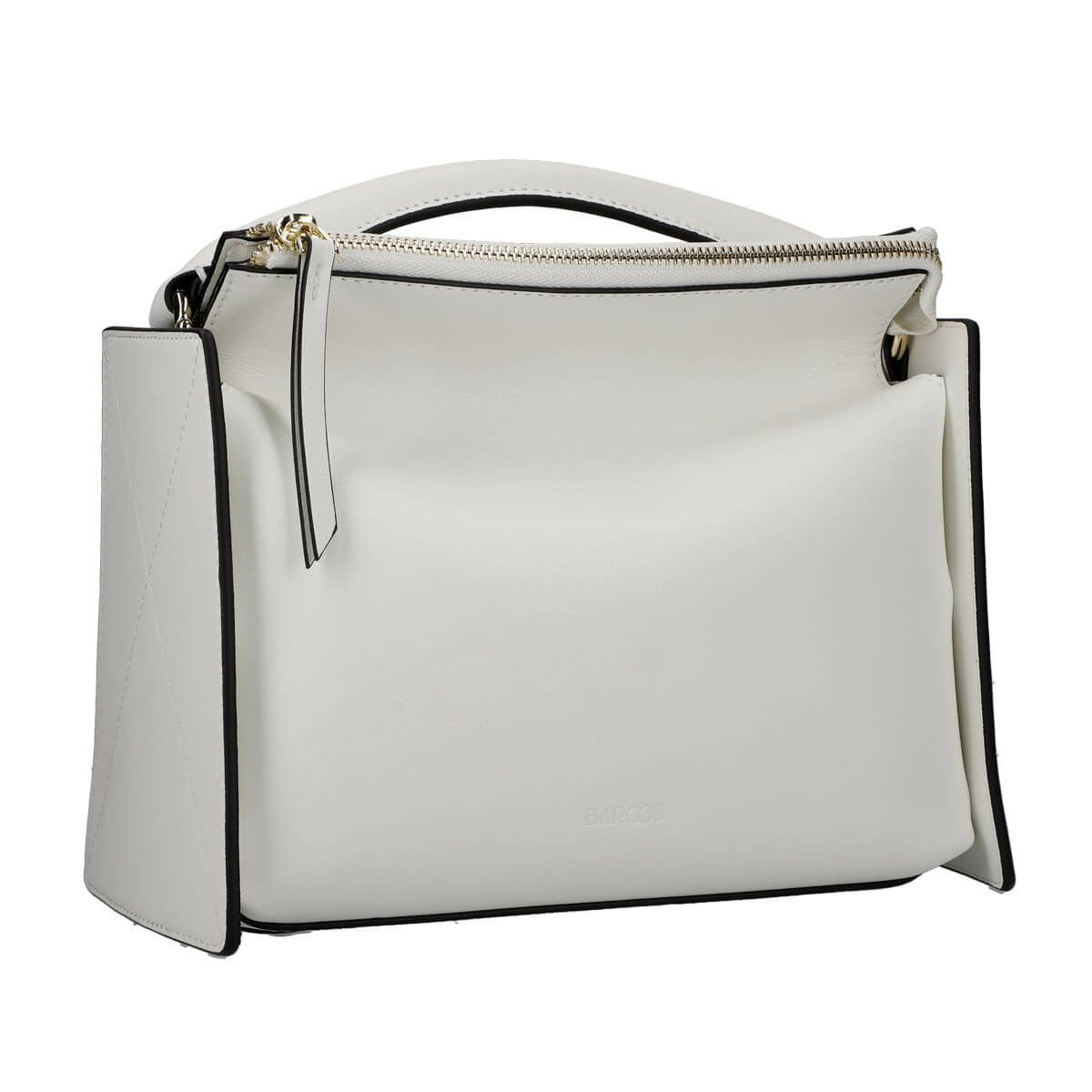 長方形型レザー1本手ハンドバッグ