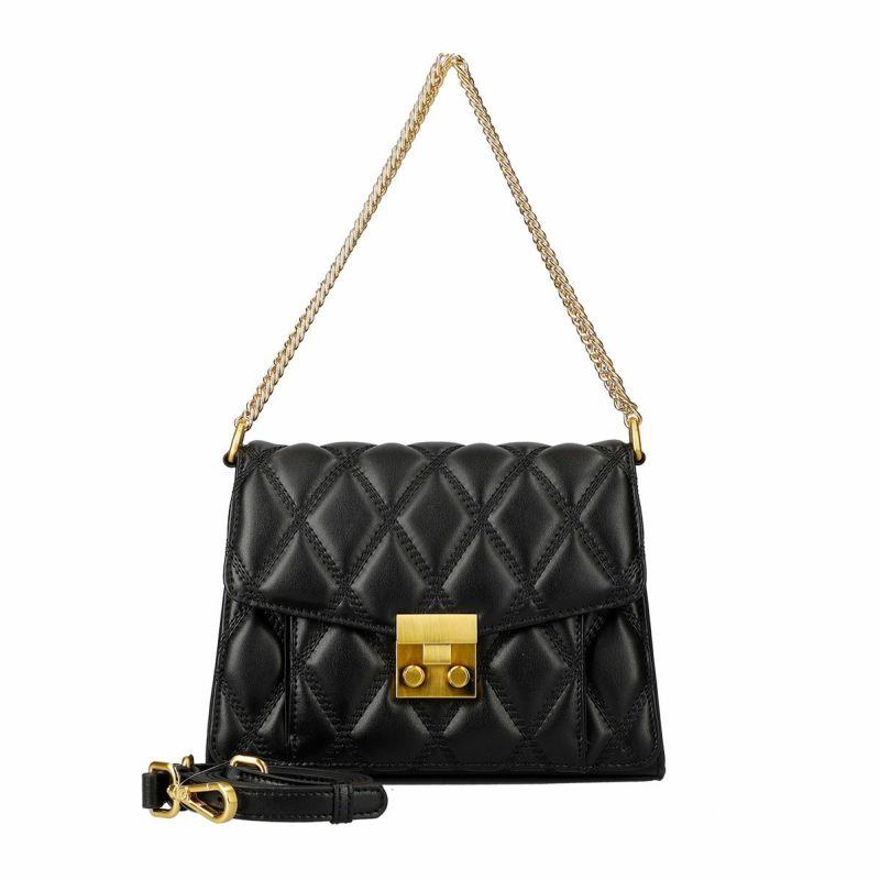 良品 1625 本革 ハンドバッグ キルティング ゴールド金具 ブラック DSC09169.jpg?v=1695880104