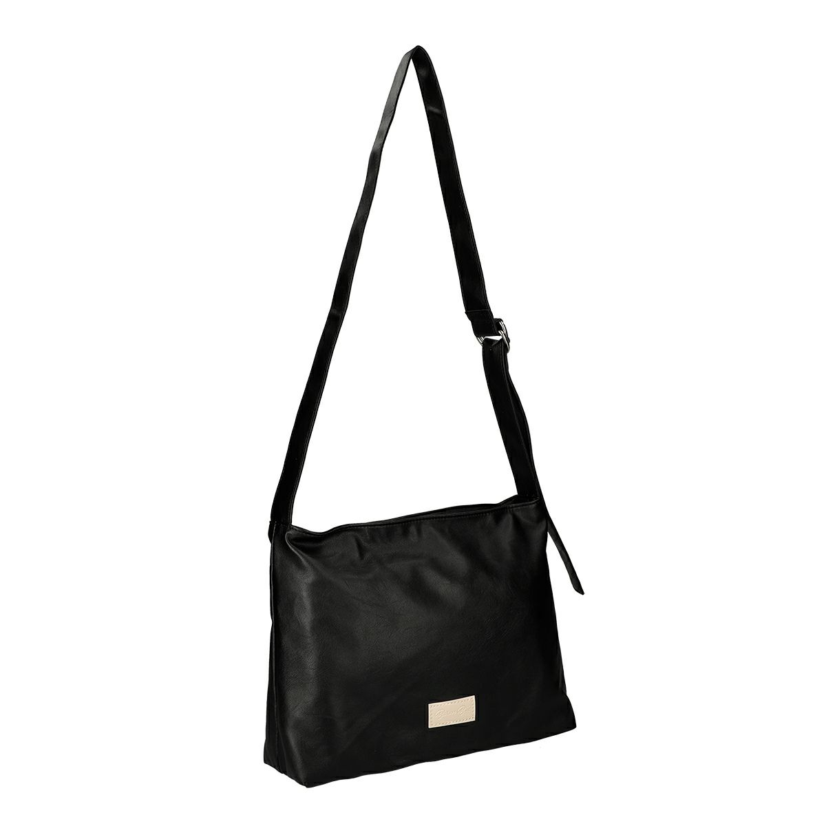 フロントロゴ付きシンプルショルダーバッグ