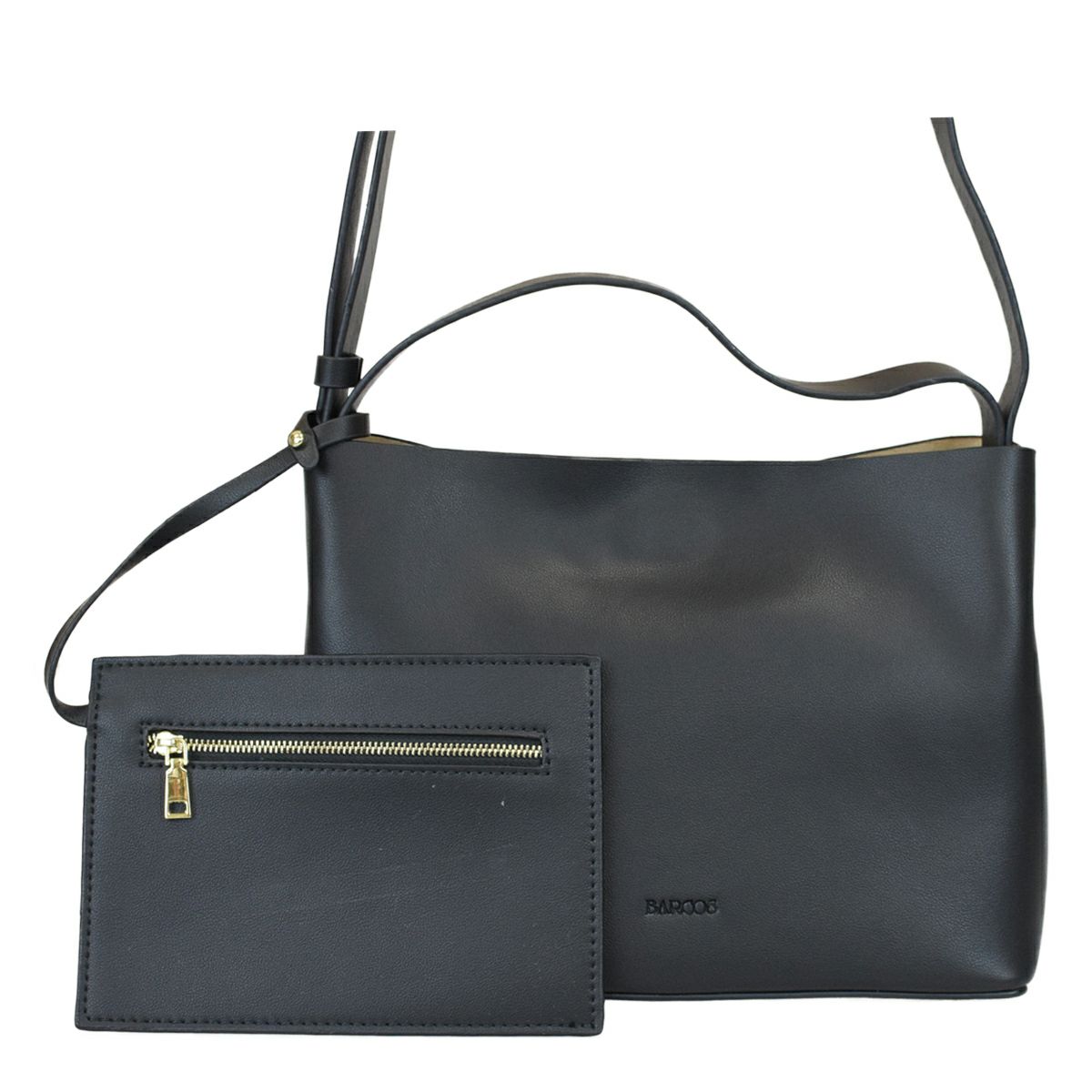 本革レザーポーチ付き2wayハンドバッグ