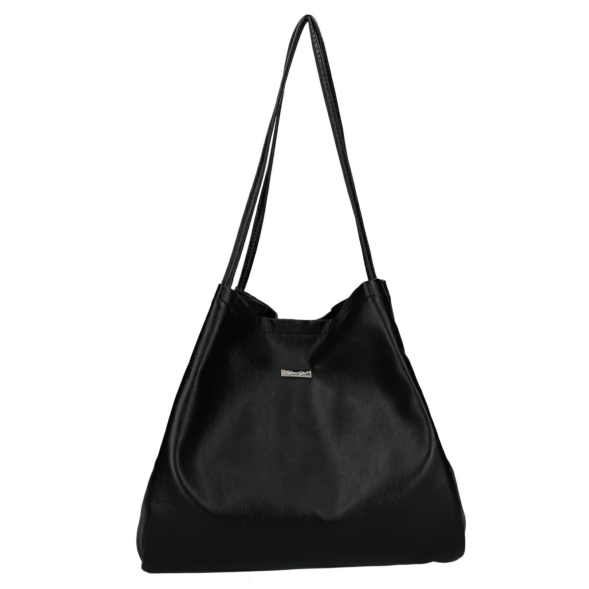 大容量ポーチ付きシンプルトートバック