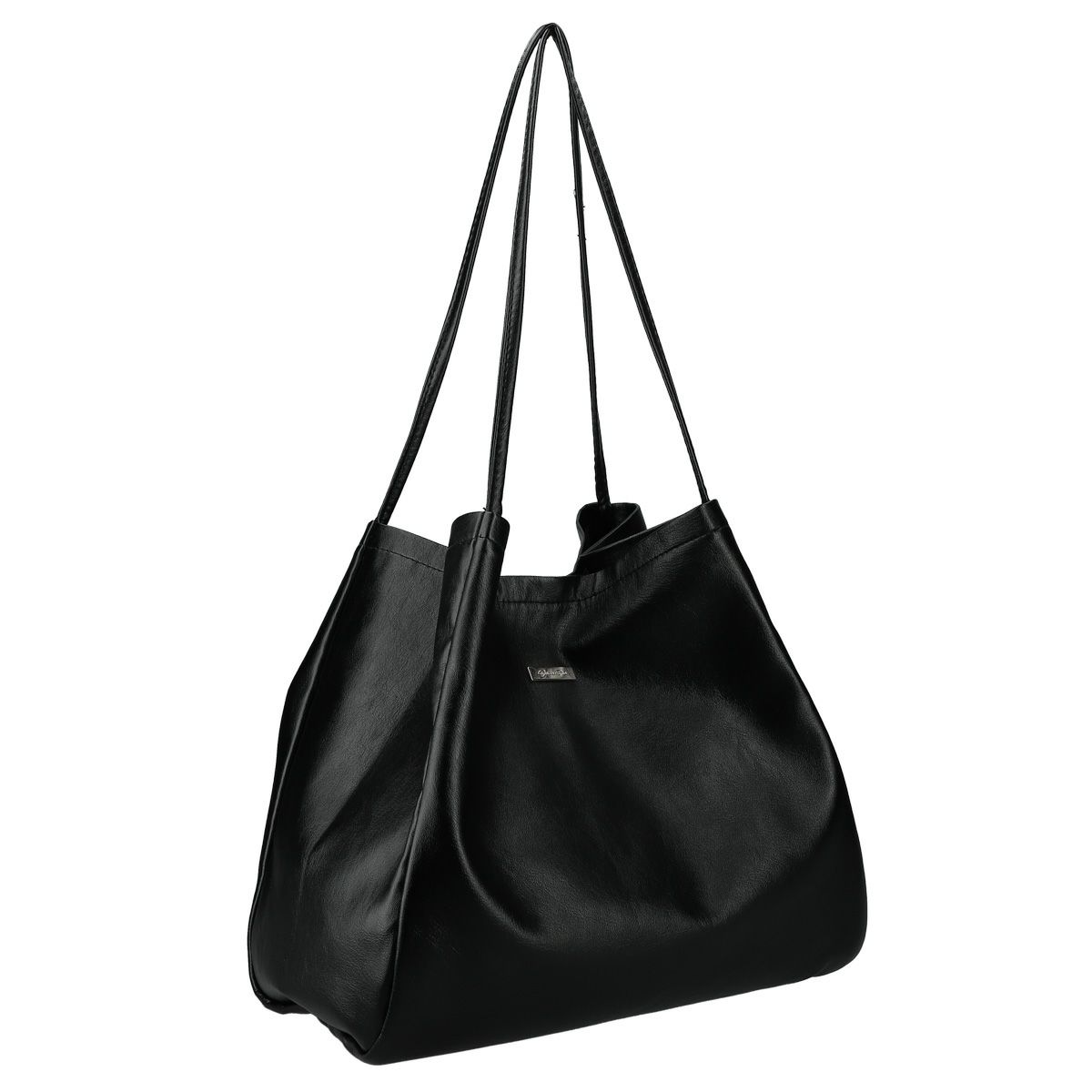 大容量ポーチ付きシンプルトートバック