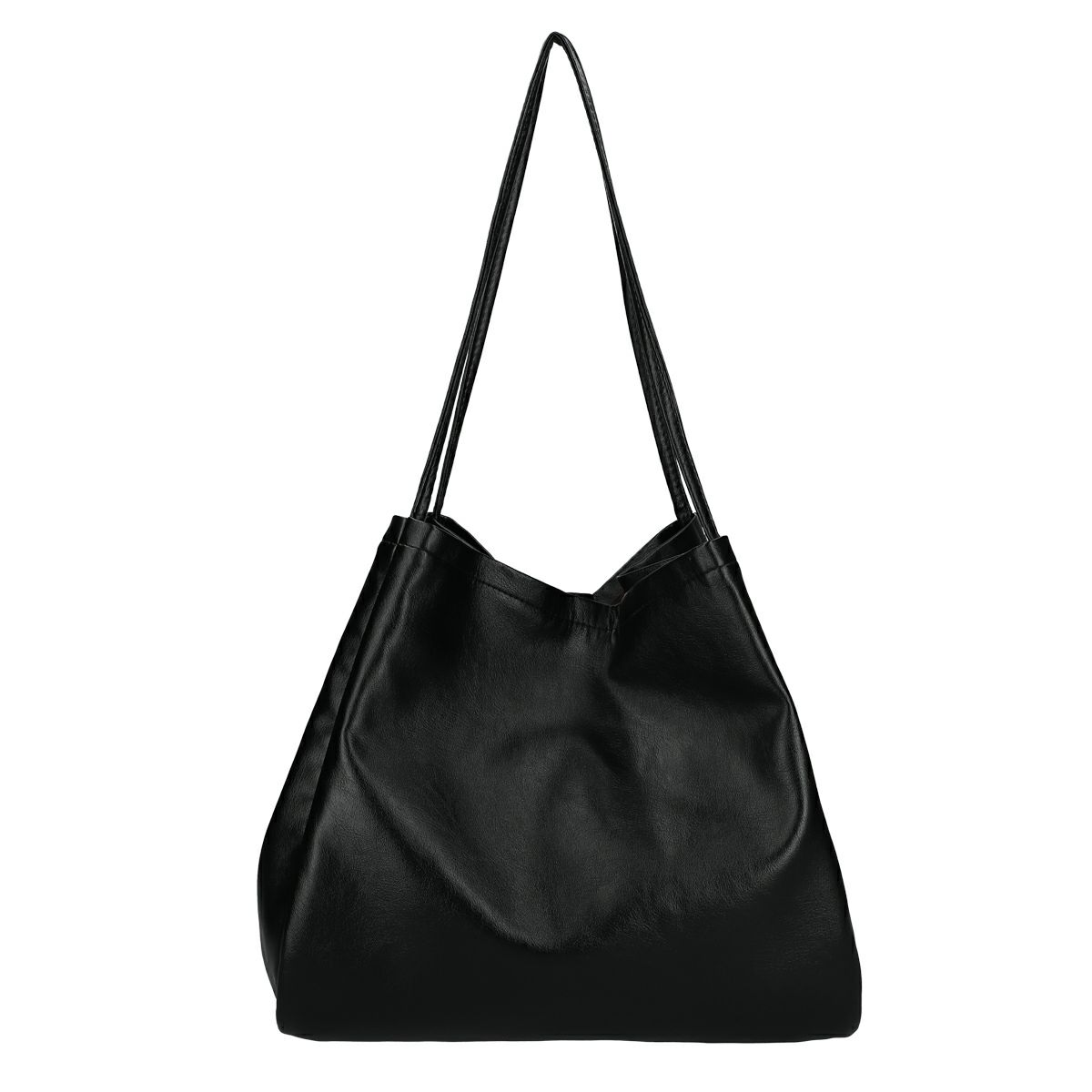 大容量ポーチ付きシンプルトートバック