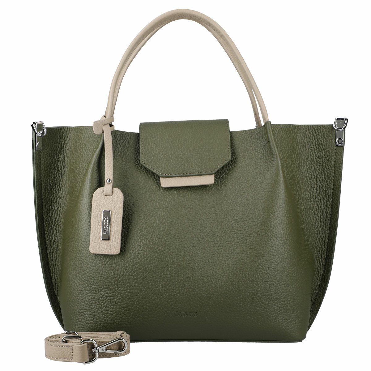 シュリンクレザーバイカラーハンドバッグ＜シャーロット＞