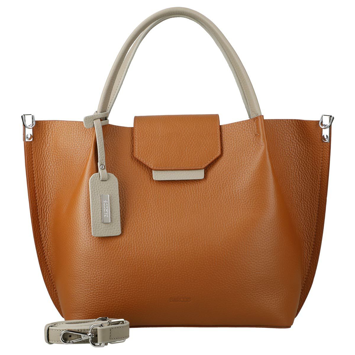 シュリンクレザーバイカラーハンドバッグ＜シャーロット＞