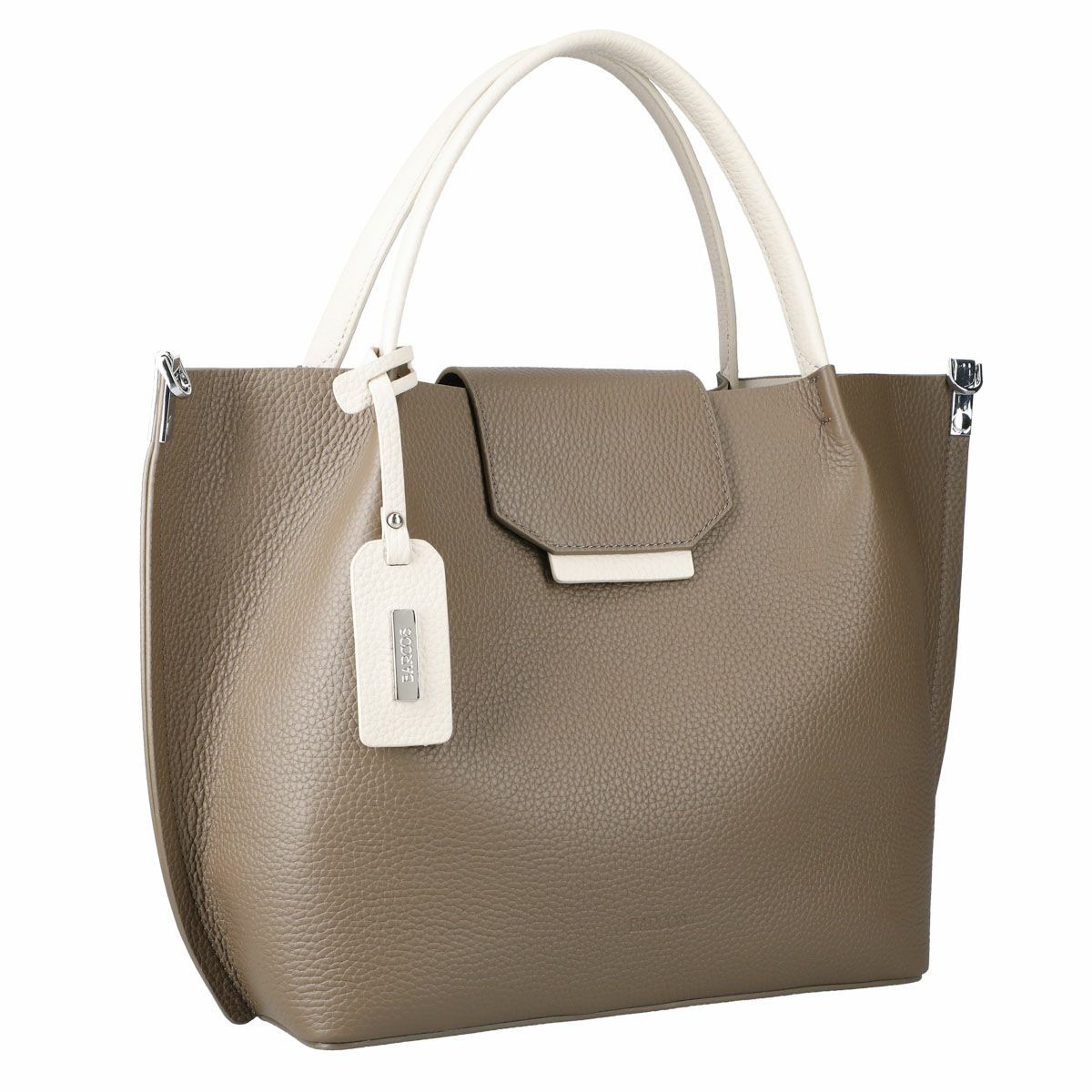 シュリンクレザーバイカラーハンドバッグ＜シャーロット＞