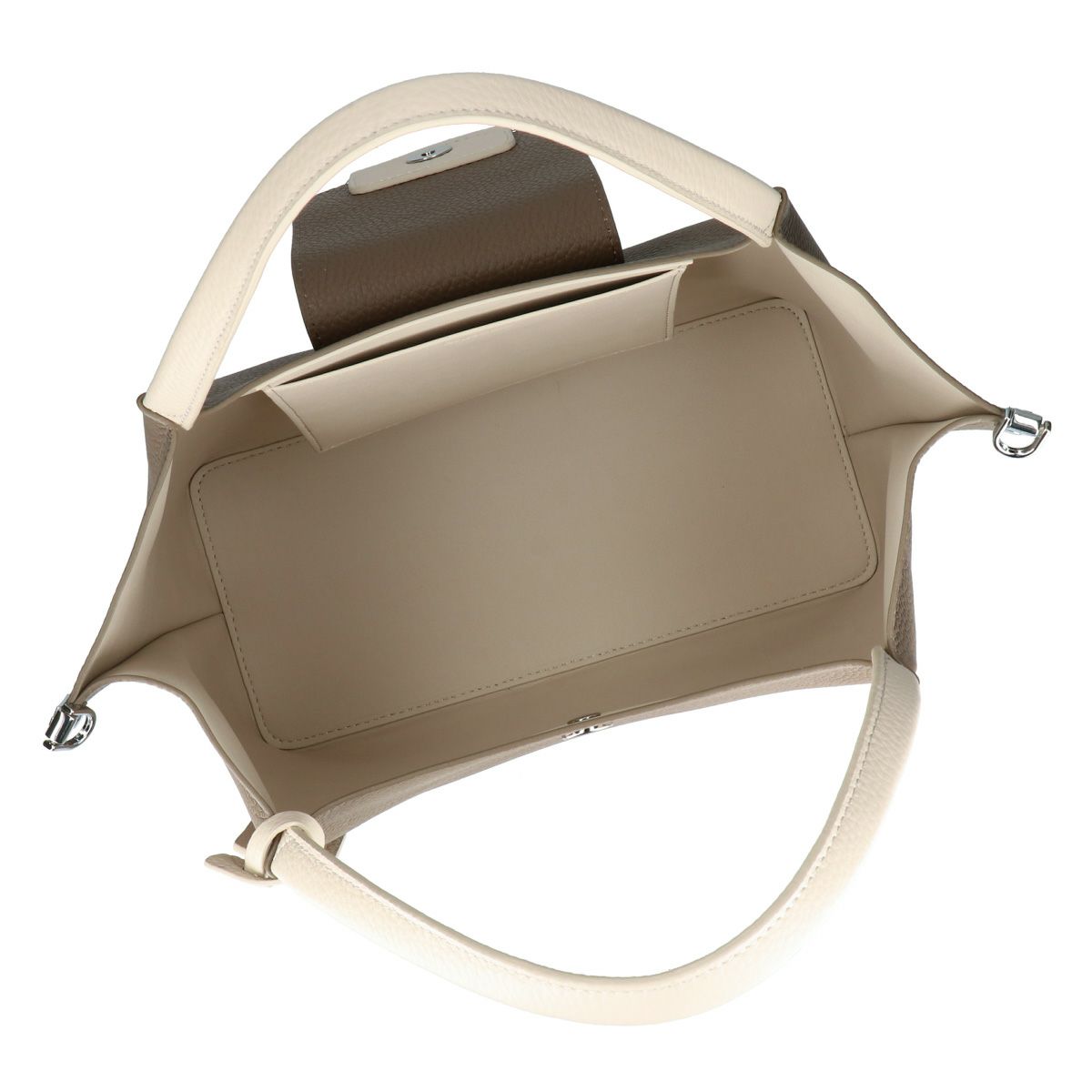 シュリンクレザーバイカラーハンドバッグ＜シャーロット＞