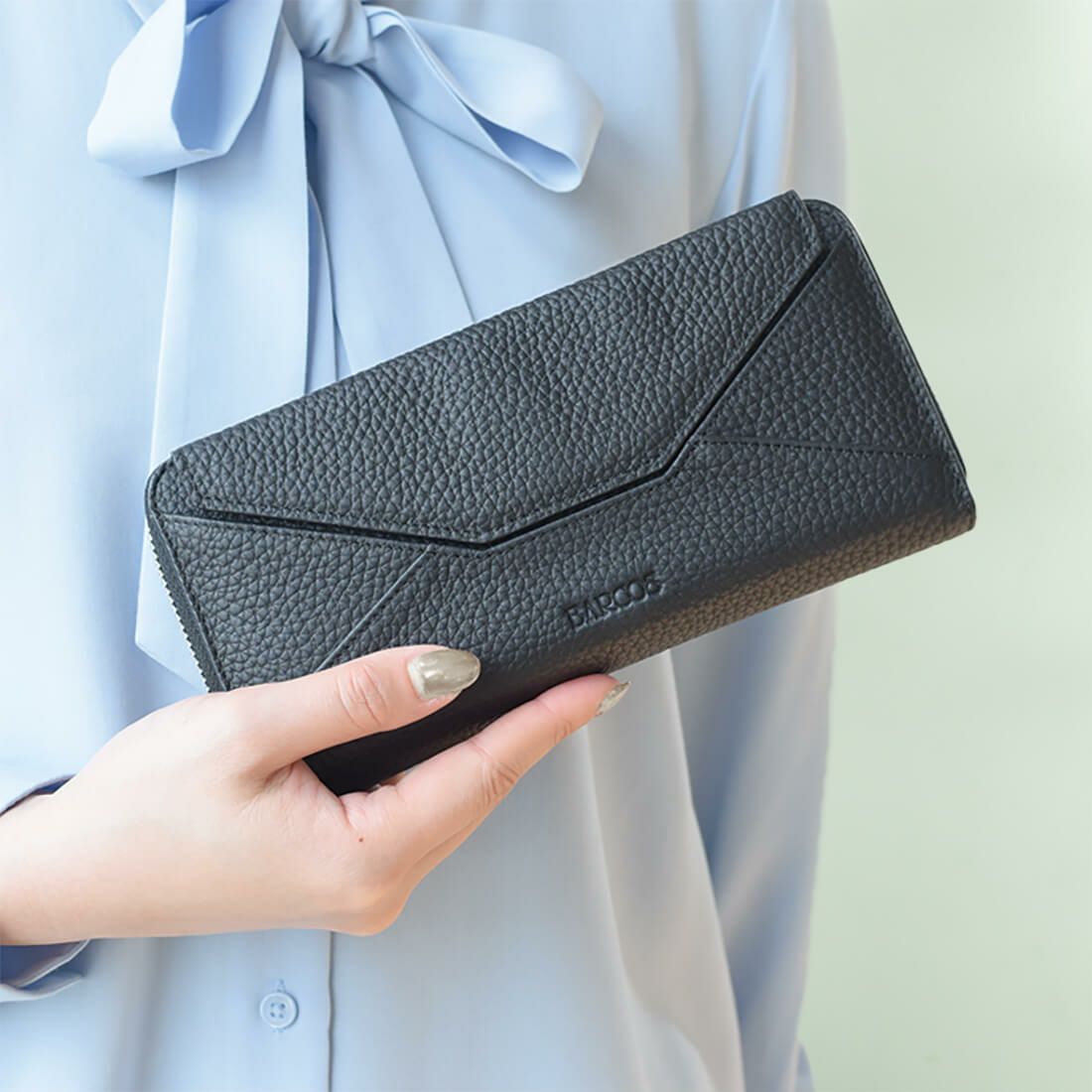 シュリンクレザーバイカラーロングウォレット＜ベロニカ＞