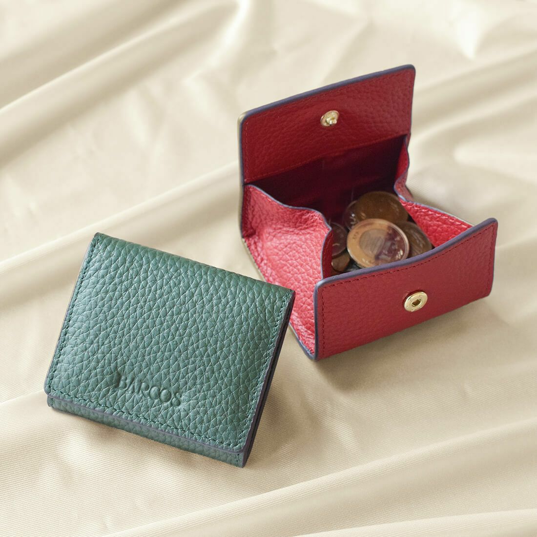 牛革シュリンクレザーコインケース