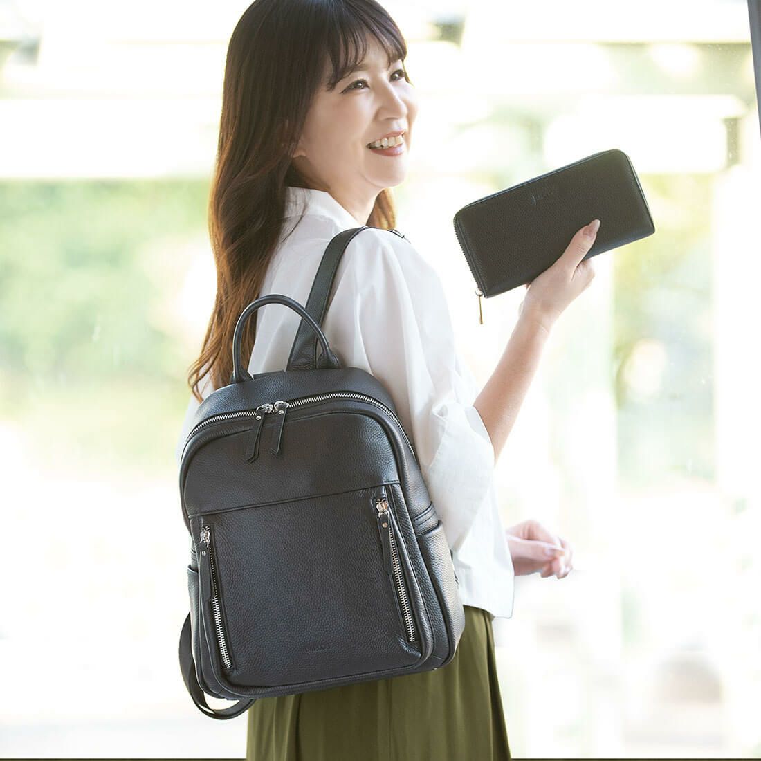 【セット商品】シュリンクレザーリュックサック＆財布＜アクティブセット＞