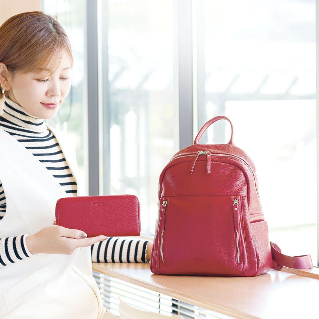 【セット商品】シュリンクレザーリュックサック＆財布＜アクティブセット＞