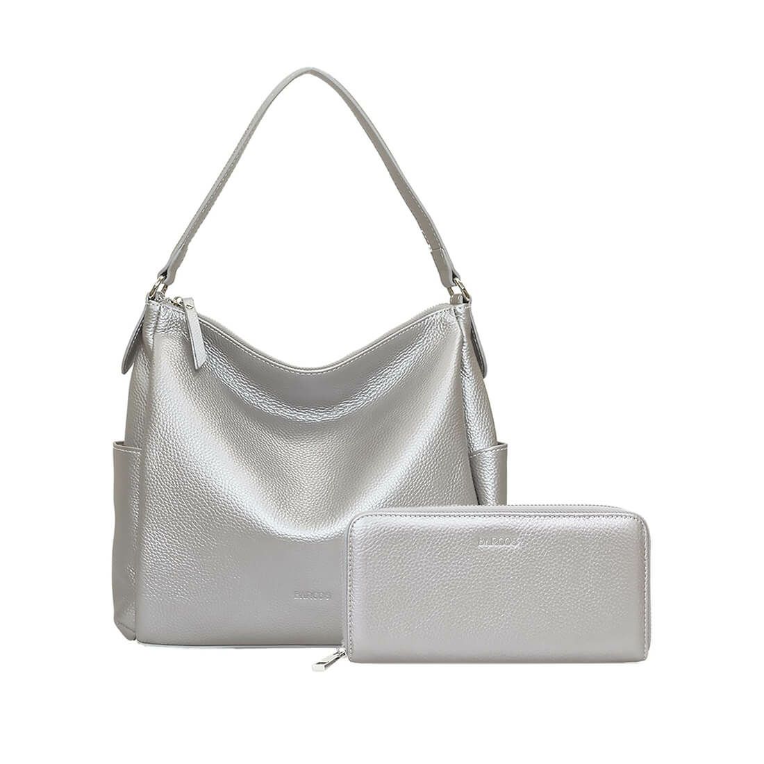 【セット商品】シュリンクレザーショルダーバッグ＆財布＜カジュアルセット＞