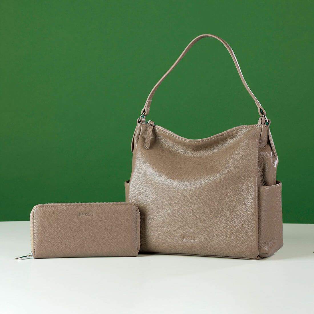 【セット商品】シュリンクレザーショルダーバッグ＆財布＜カジュアルセット＞