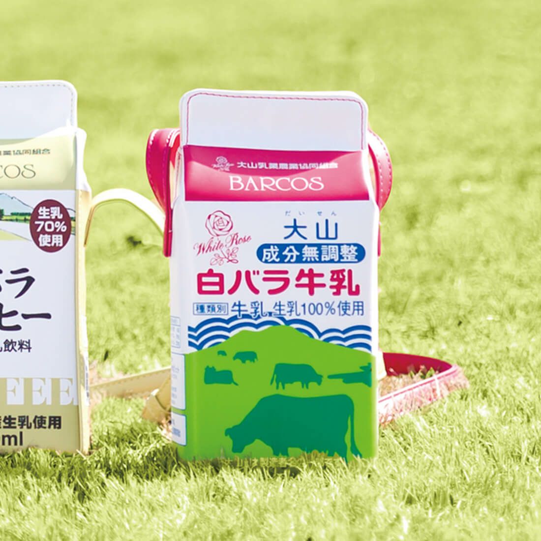 白バラ牛乳ポシェット