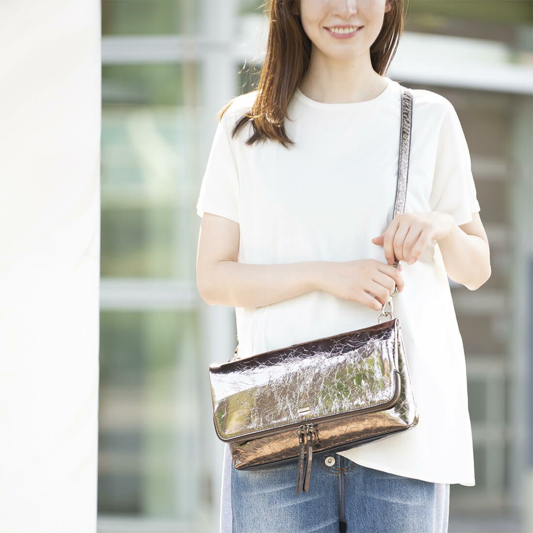 2wayパテントレザークラッチバッグ