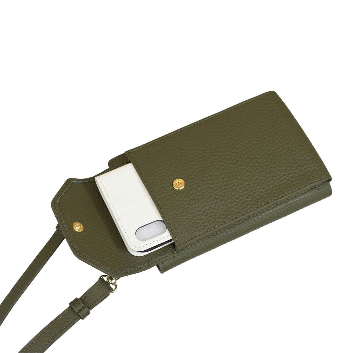 シュリンクレザースマホポシェット＜マーシ＞