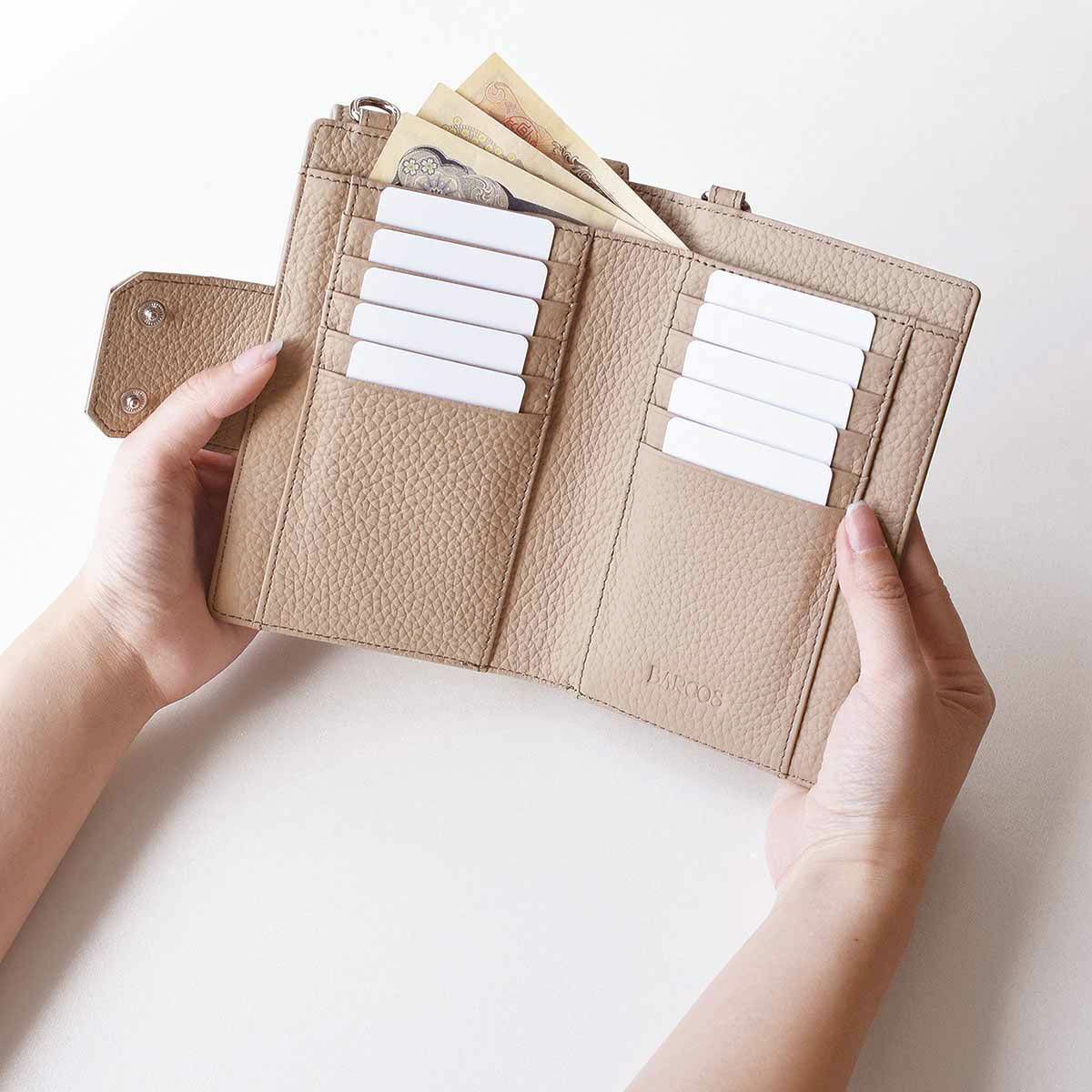 シュリンクレザースマホポシェット＜マーシ＞